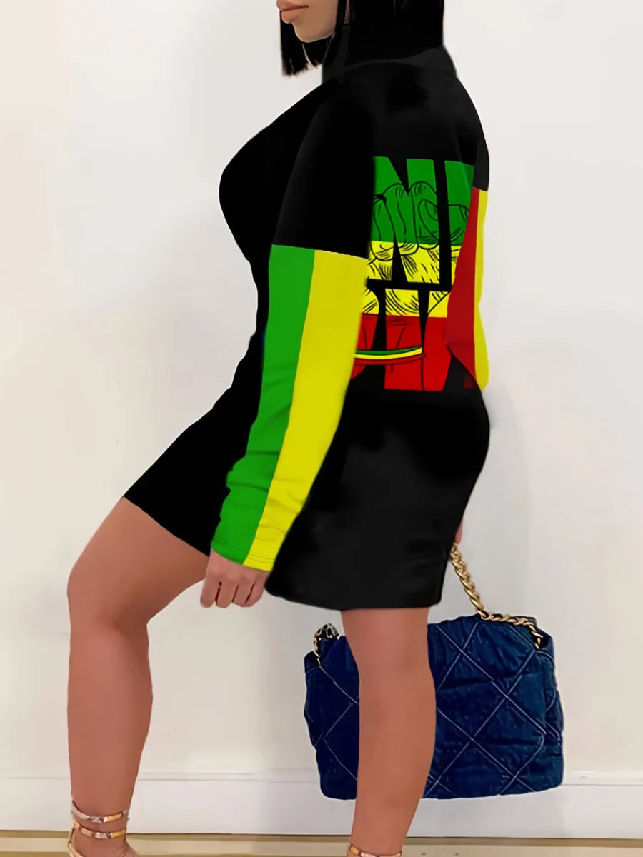 Plus Autumn Women Casual Long Sleeves Black