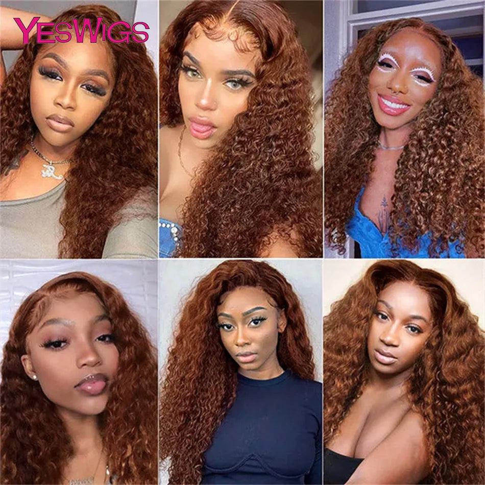 Deep Curly Chocolate Brown Colored Lace Front