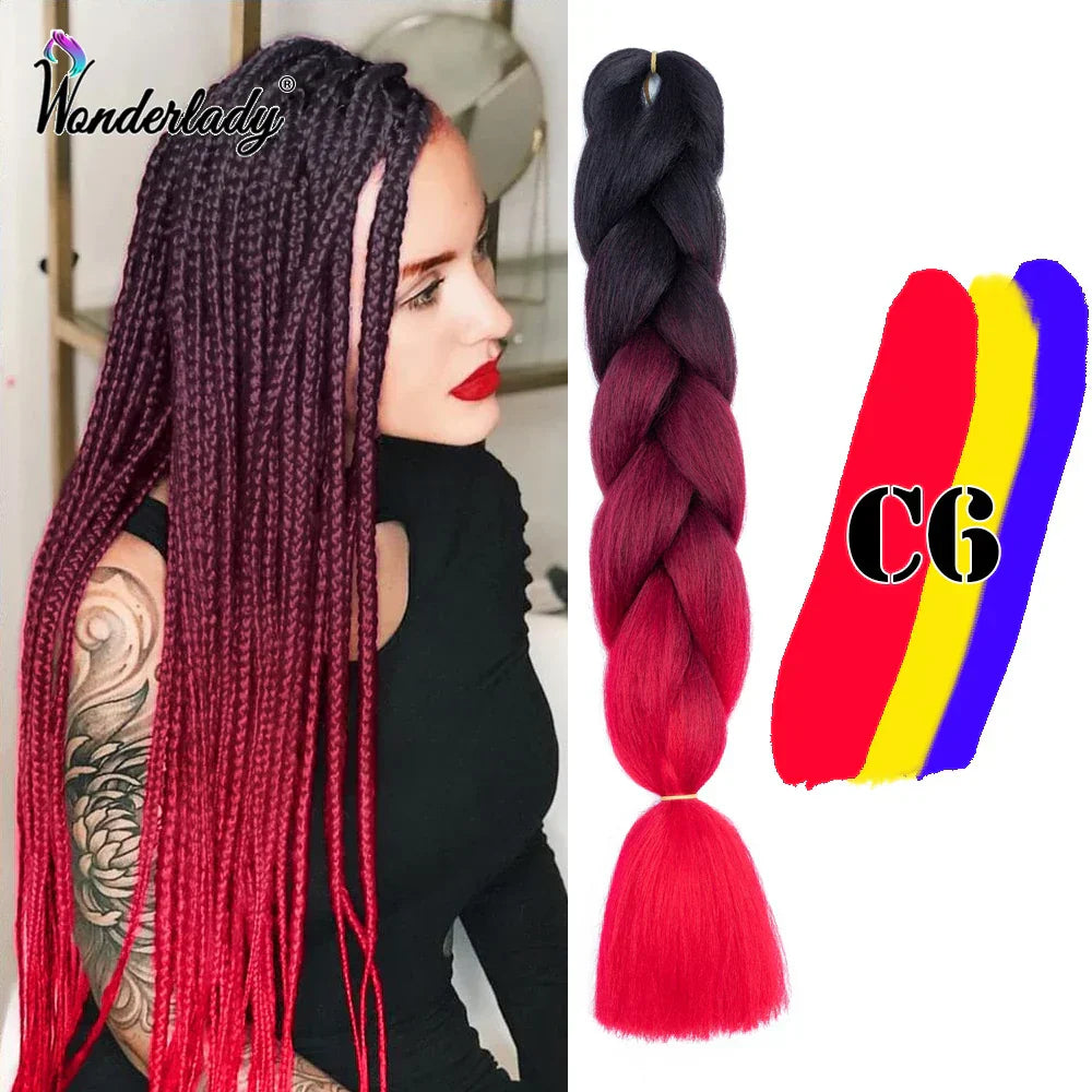 Wonderlady Color Long Colored Braiding Hair Jumbo Braids