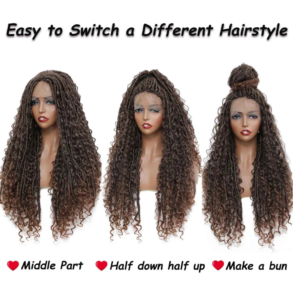 Tress Goddess Faux Locs Wigs Long Braided Lace