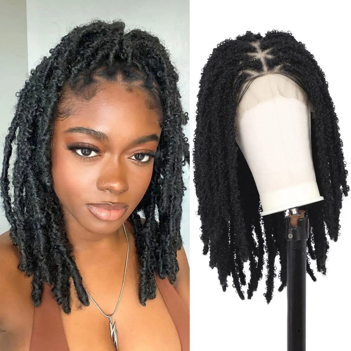 Kalyss Triangle Knotless Butterfly Locs Braided Wigs