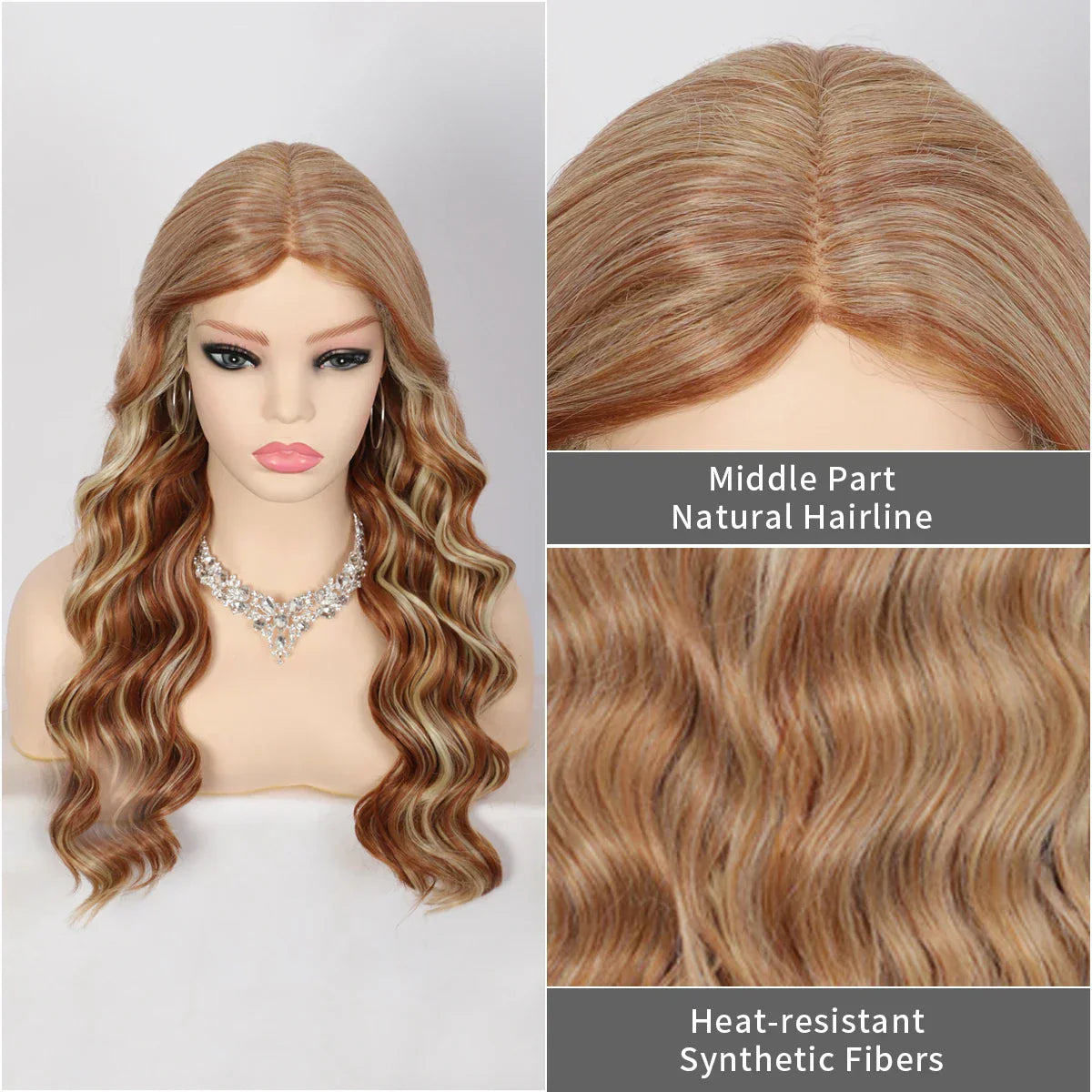 Kalyss Synthetic Inches Ombre Blonde Curly Wavy Wigs