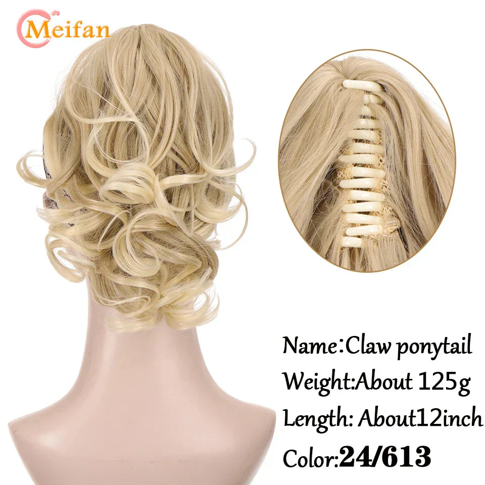 Meifan Long Synthetic Wavy Clip In Hair Ponytail