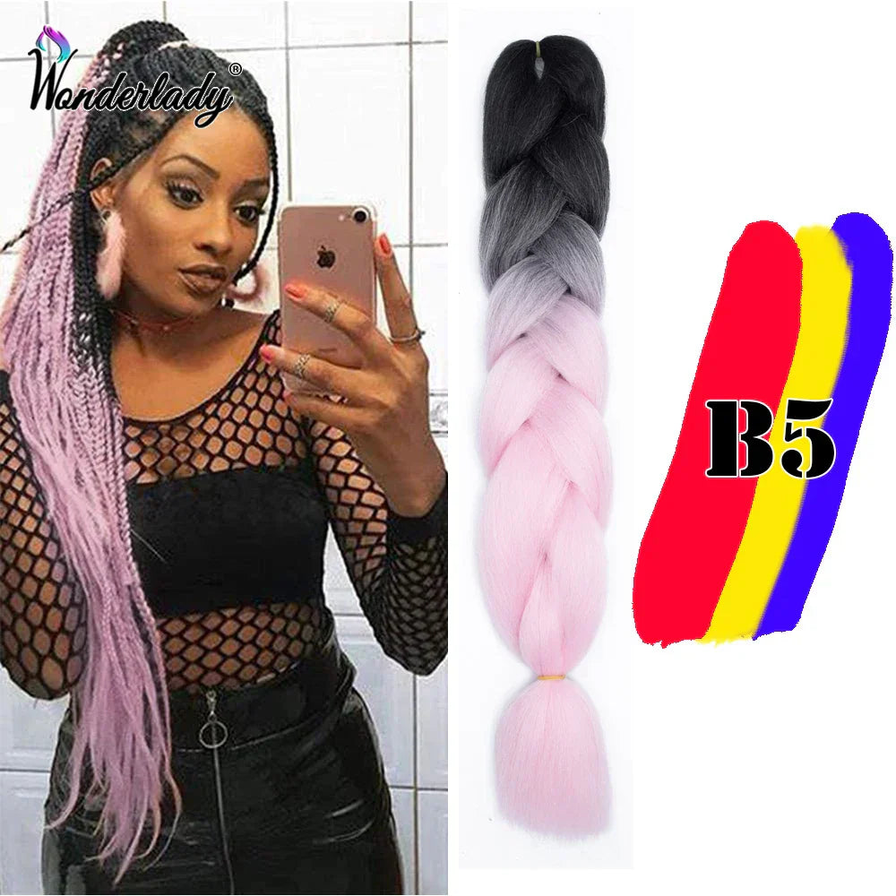 Wonderlady Color Long Colored Braiding Hair Jumbo Braids