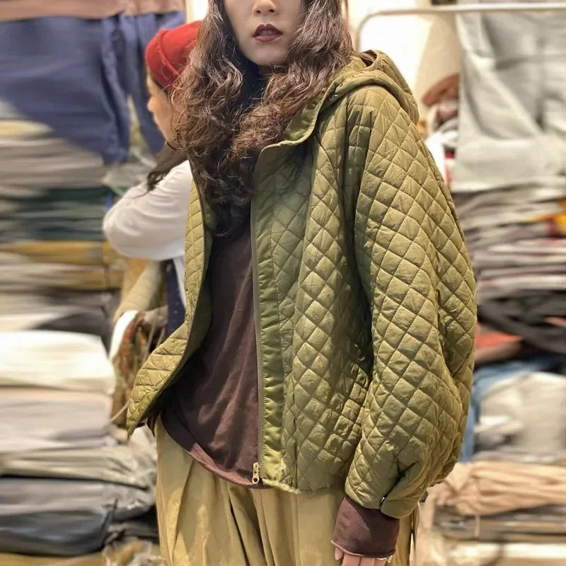 New Winter Fashion Retro Hooded Parkas Women Jacket