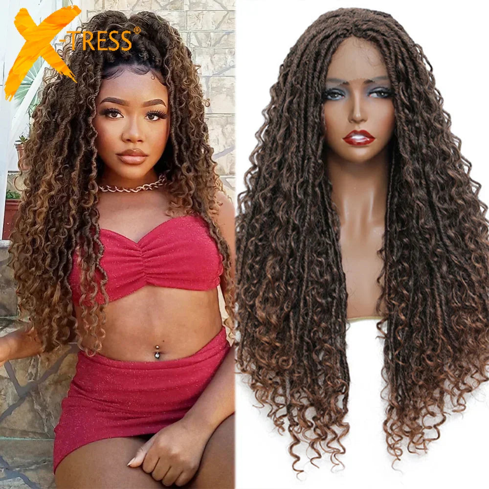 Tress Goddess Faux Locs Wigs Long Braided Lace