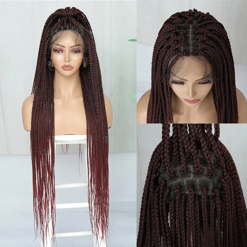 Full Lace Front Box Braided Synthetic Wigs