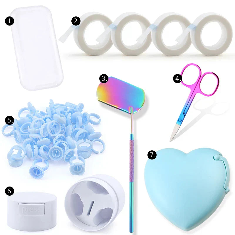 Eyelash Extension Supplies Glue Rings Tape Cutter
