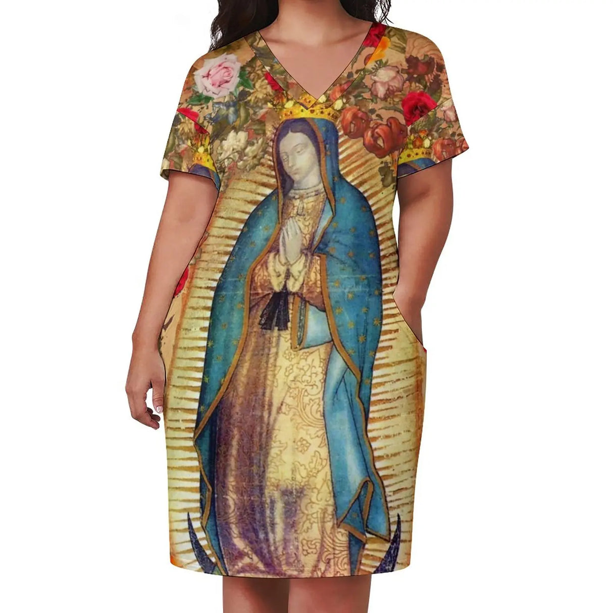 Virgin Mary Catholic Dress Short Sleeve Our Lady