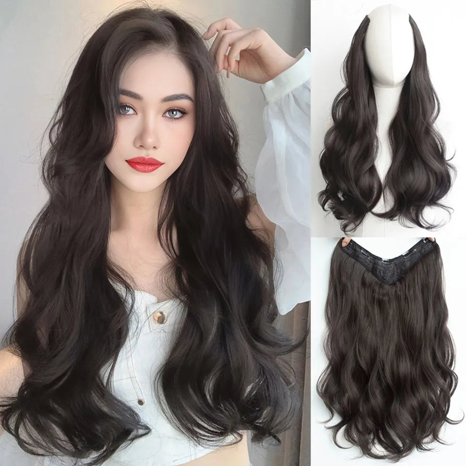 As-Part Synthetic Clip In Hair Extension Long Thick