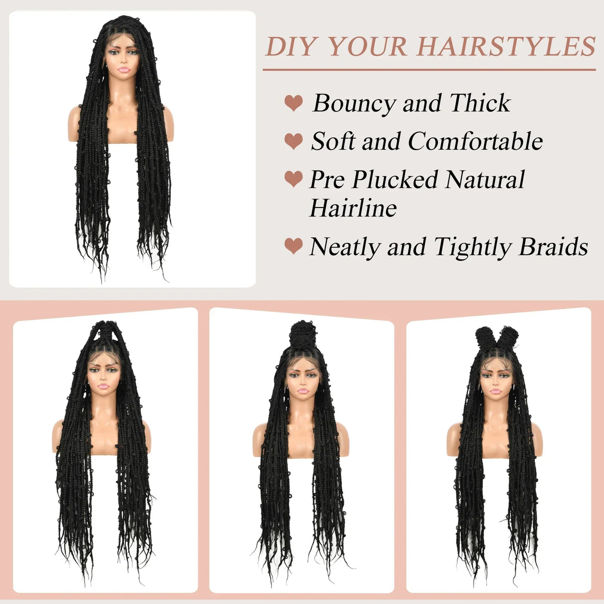 Kalyss Square Knotless Butterfly Box Braided Wigs