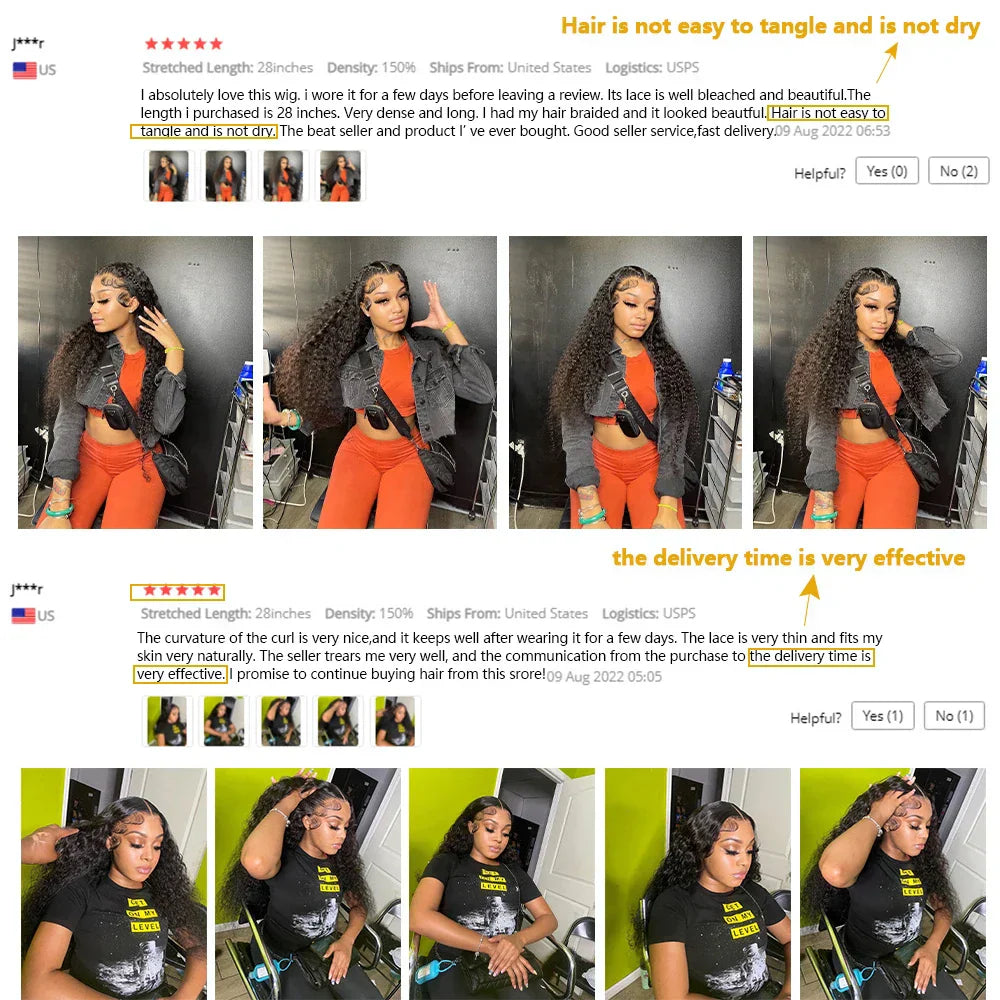 Hd Transparent Deep Wave Frontal Wig X/X Curly