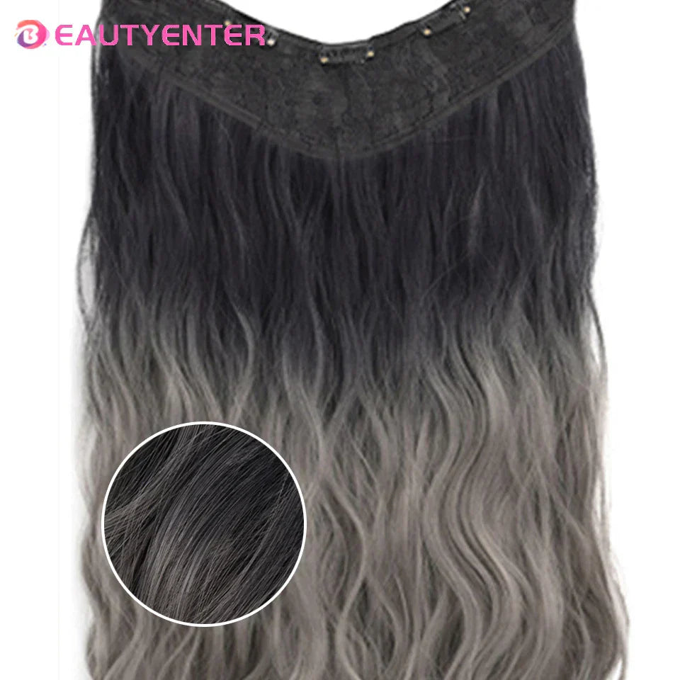 Synthetic Clips In Hair Long Wave Clip In