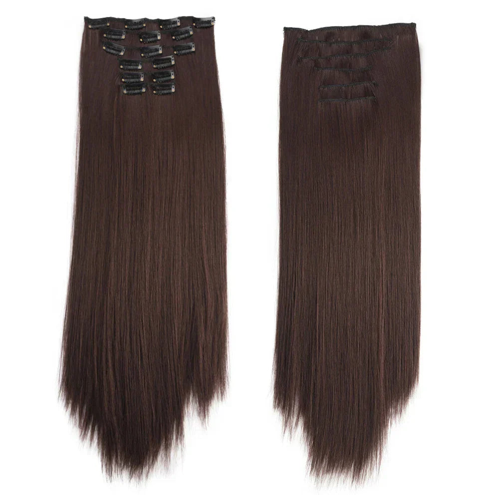 Synthetic Clip In Hair Extensions Pcs/Set Clips Long