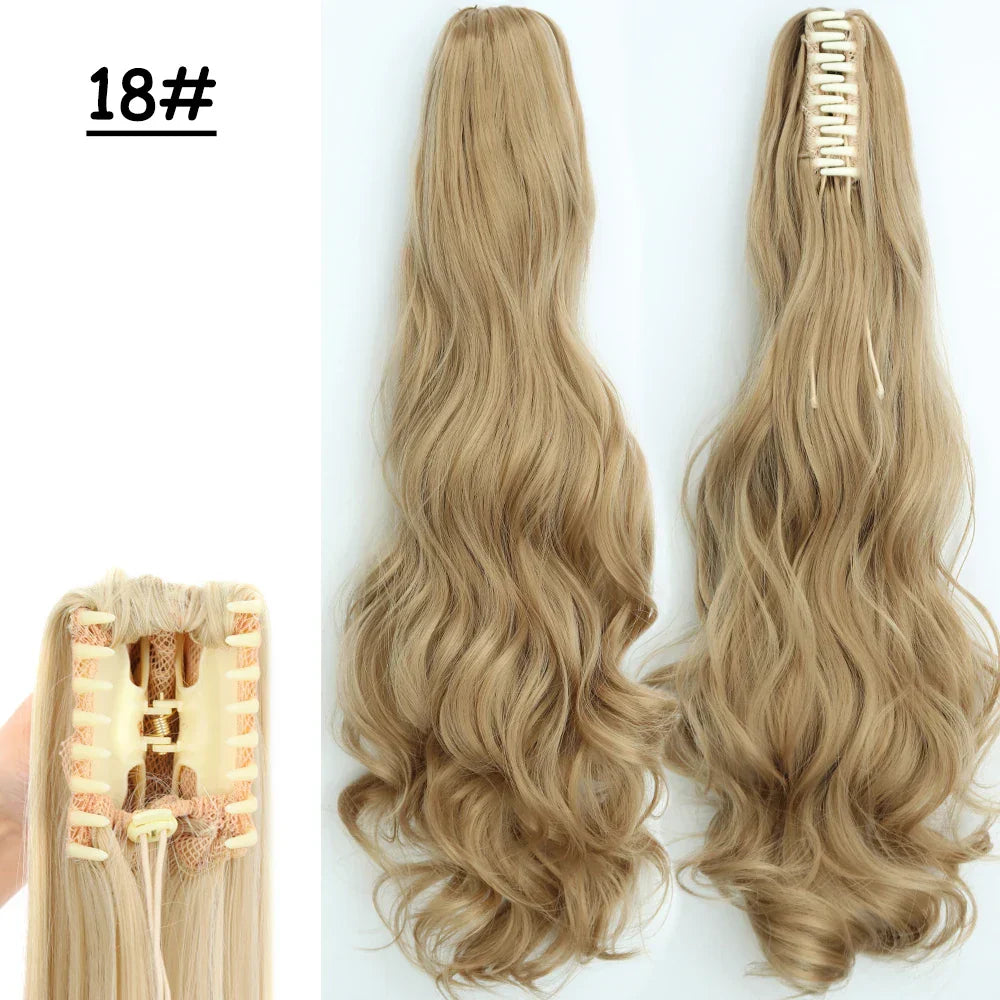 Synthetic Claw Clip On Ponytail Hair Extensions Long