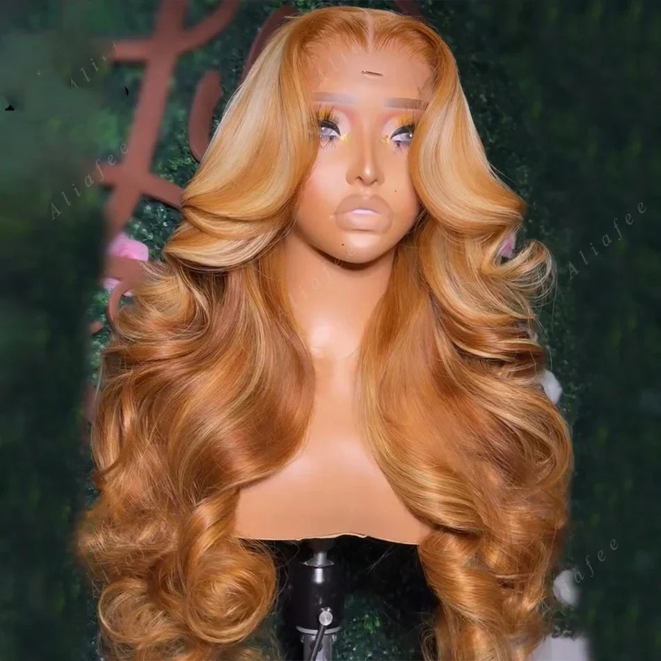 Honey Blonde Body Wave 13X6 Lace Frontal Wig