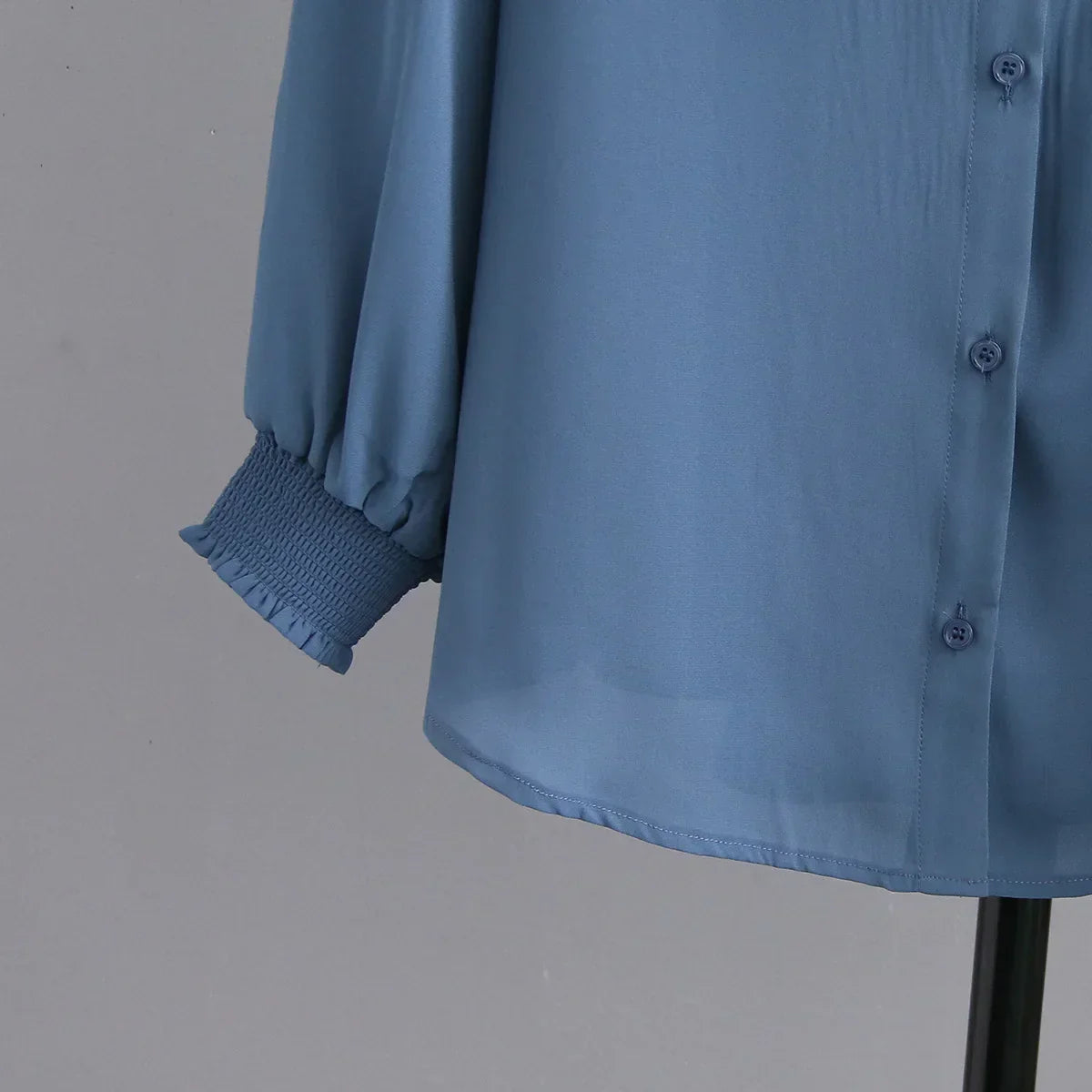 Autumn Women Shirt Fashion Solid Color Bow Tie