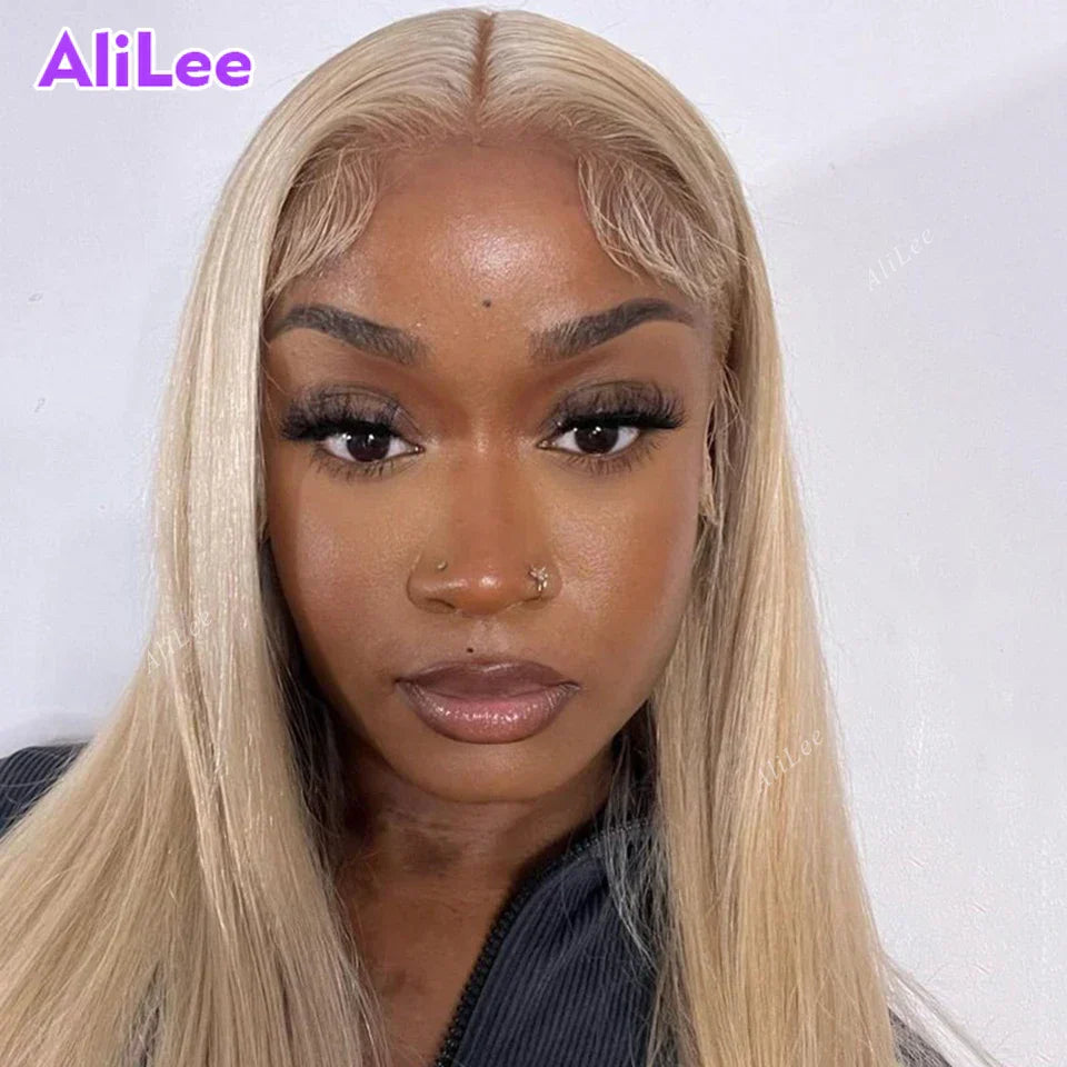 Ash Blonde Color Straight Lace Frontal