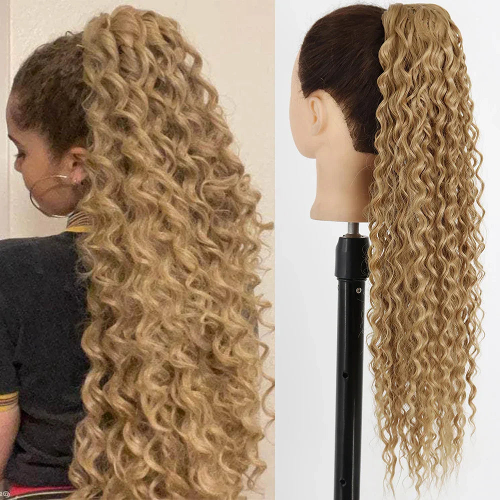 Synthetic Curly Ponytail Extensions Clip In Drawstring Ponytail
