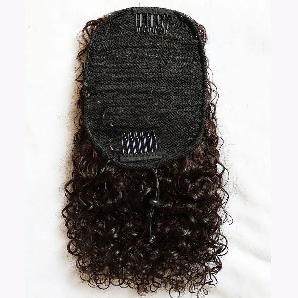 Human Hair Extensions Draw String Ponytails Jerry Afro