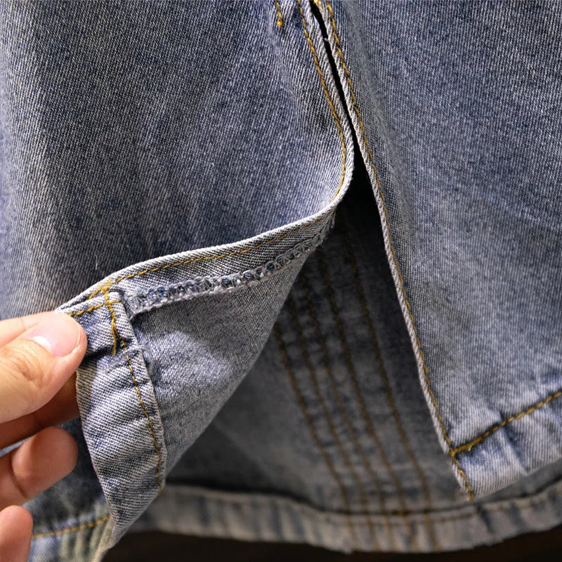 Plus Women'S Summer Loose Elastic Waist Denim One