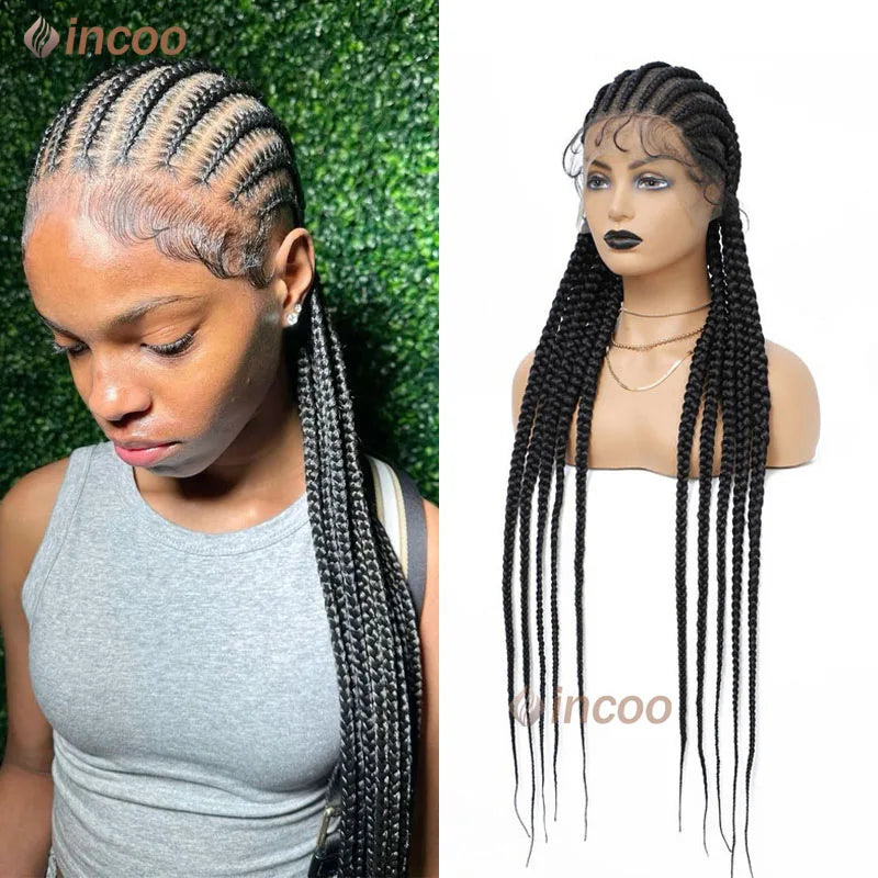 Full Lace Braided Wigs Women Jumbo Knotless