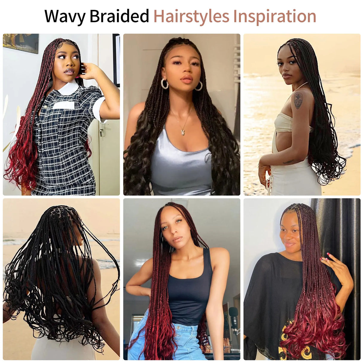 Full Double Lace Front Knotless Box Braided Wigs