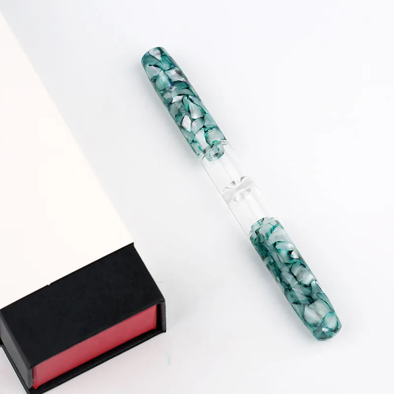 Penbbs Transparent Resin Fountain Pen Double-Nib Ink