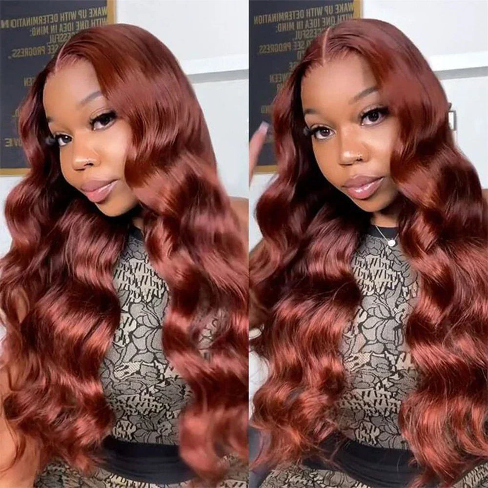 Reddish Brown Body Wave Lace Frontal Human