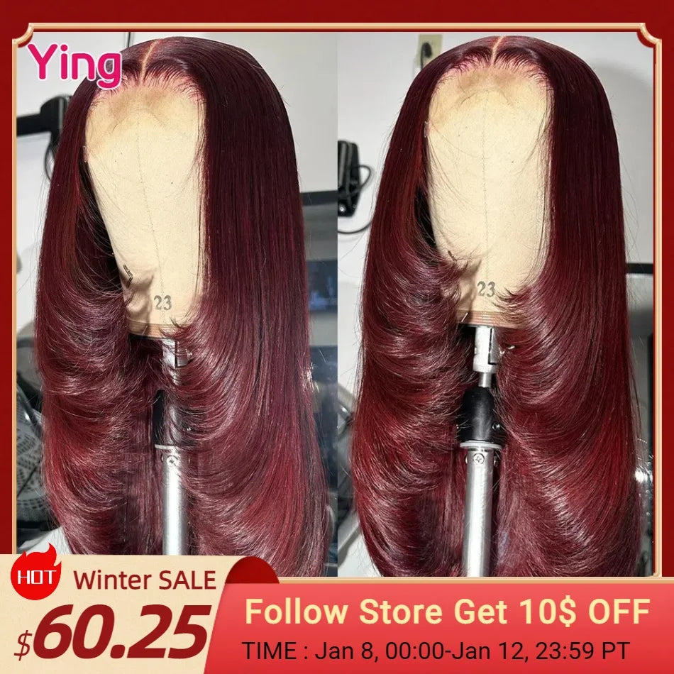 Ying Hair Dark Burgundy Lace Front Wig