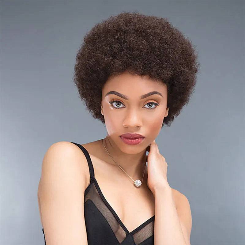 Dreamdiana Short African Curly Pixie Cut Wig Natural