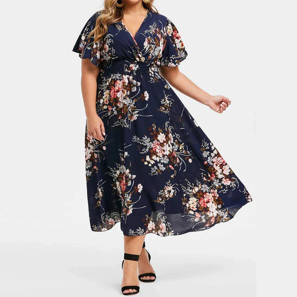 Summer New Sexy V-Neck Women' Beach Dress Loose