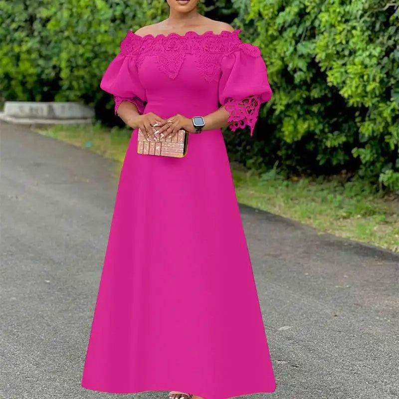 Vonda Women Off Shoulder Maxi Dress Bohemian