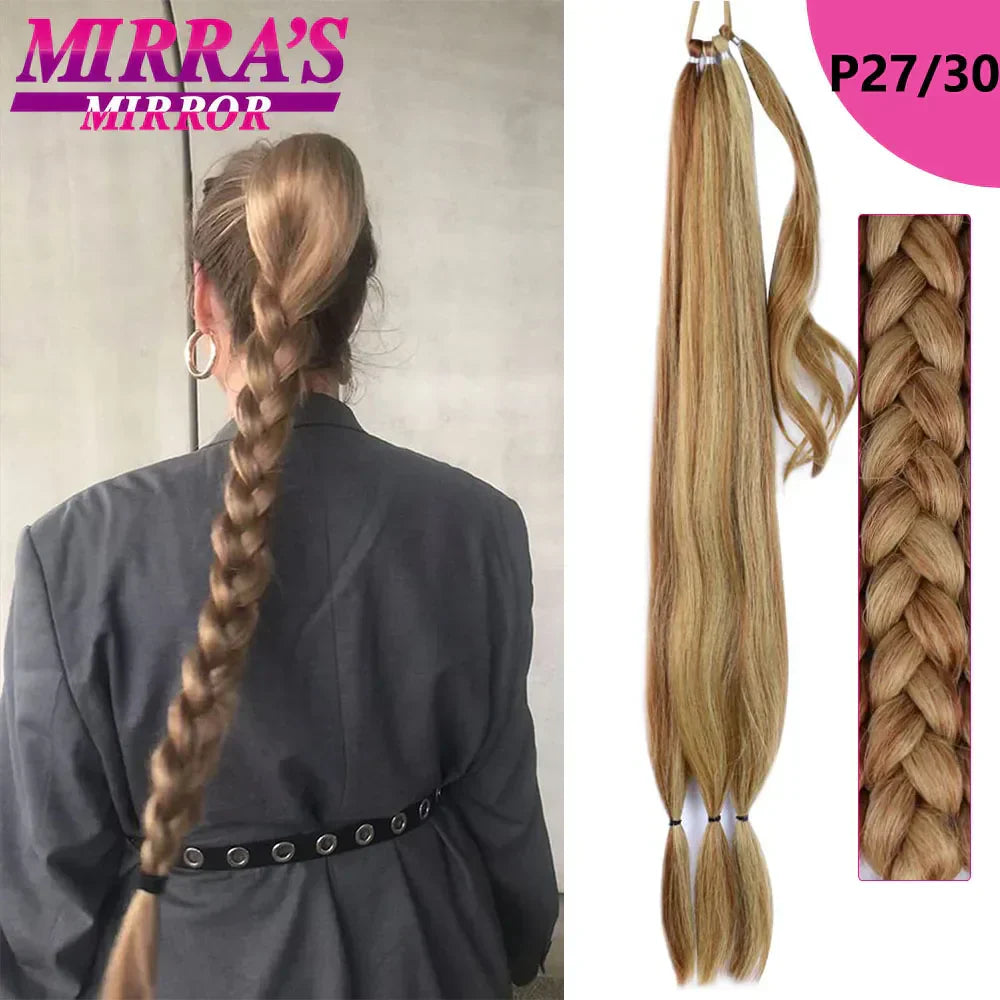 Long Diy Braided Ponytail Extension With Hair Tie