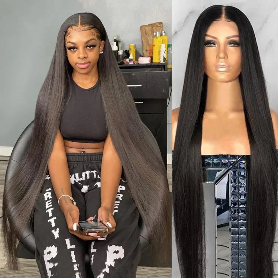 Straight Hd Lace Front Wig Brazilian Glueless Frontal