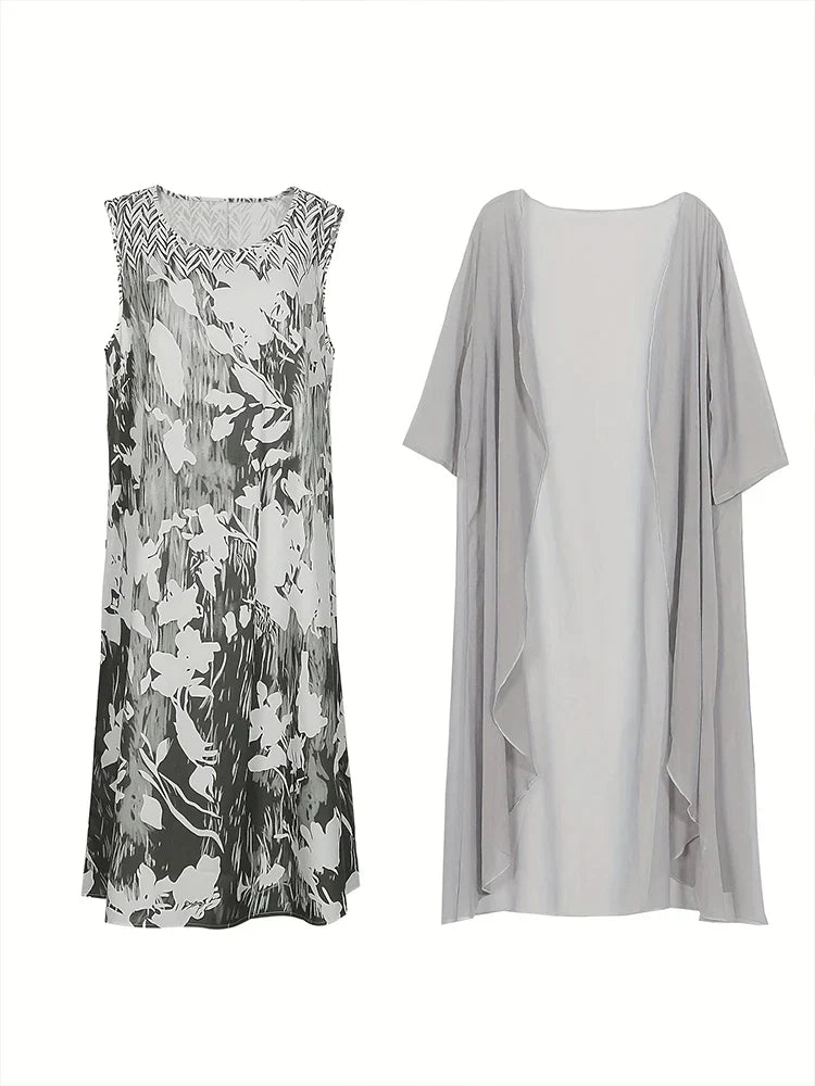 Autumn New Women' Floral Printed Long Dress Printed