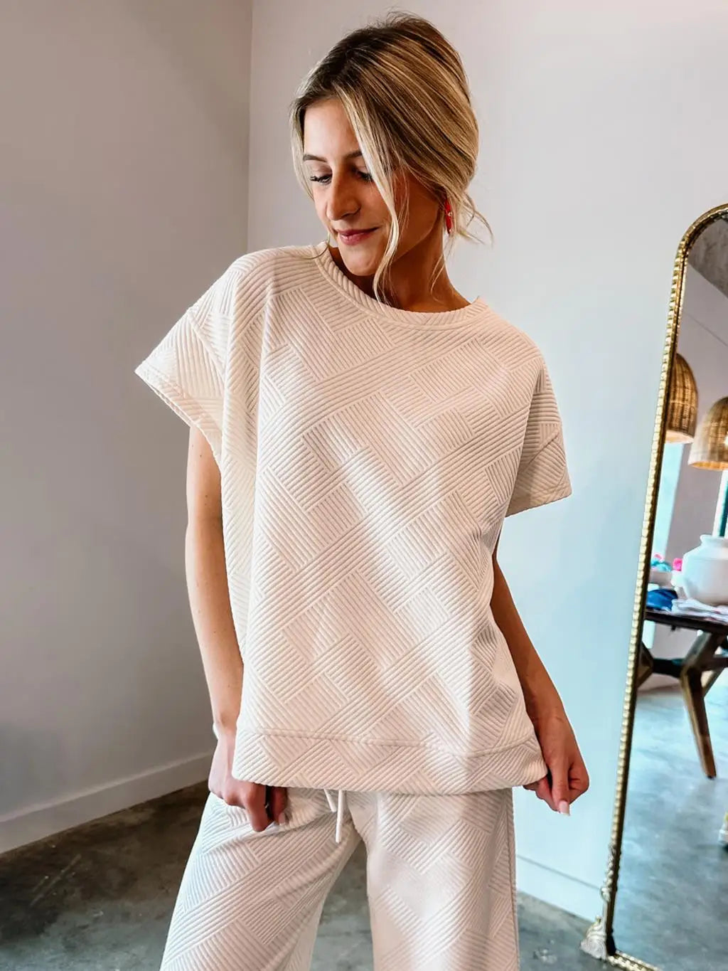 Spring Summer Casual Solid Short Sleeve T-Shirt Wide