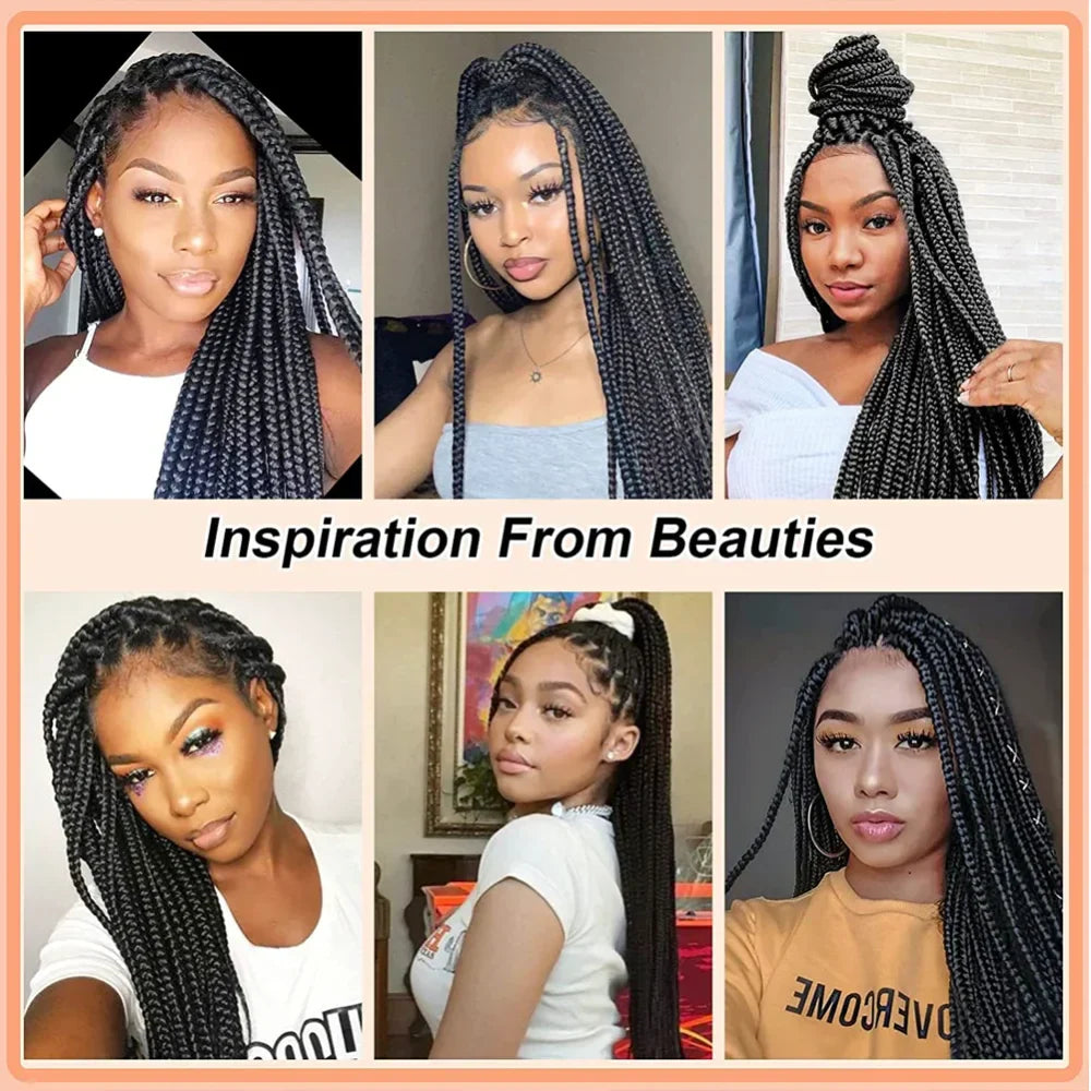 Full Lace Front Box Braided Synthetic Wigs