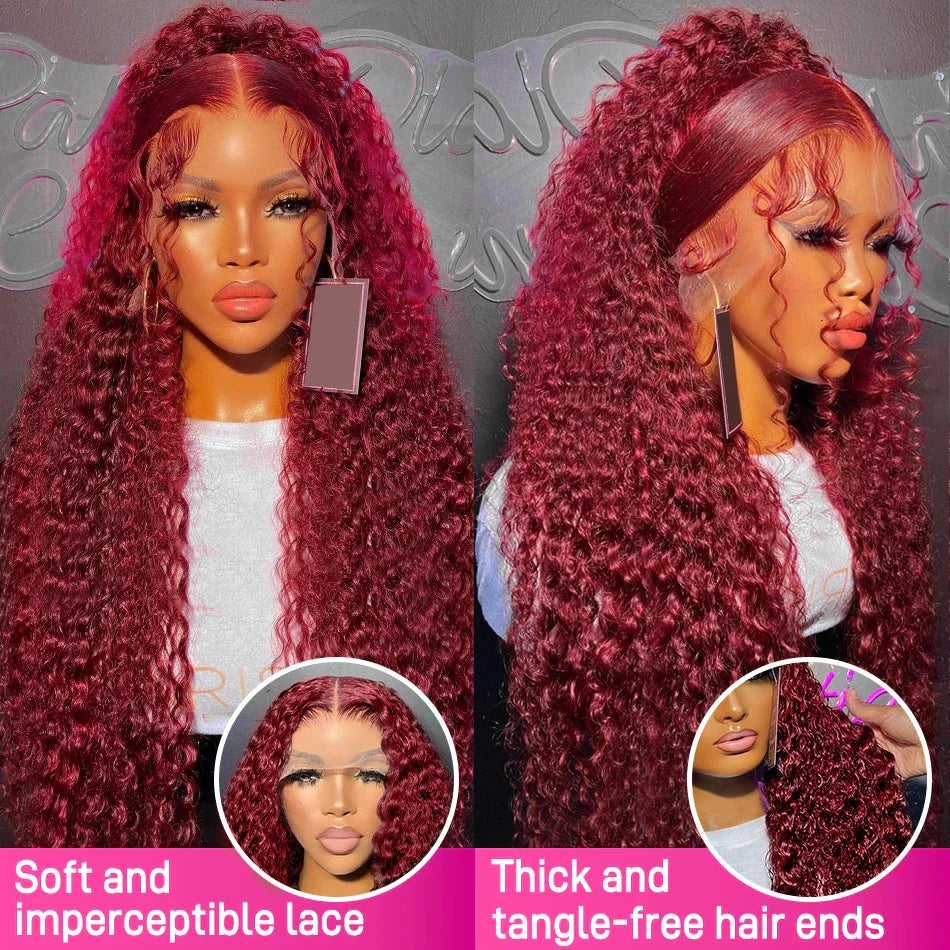 J Colored Lace Front Human Hair Wigs Deep