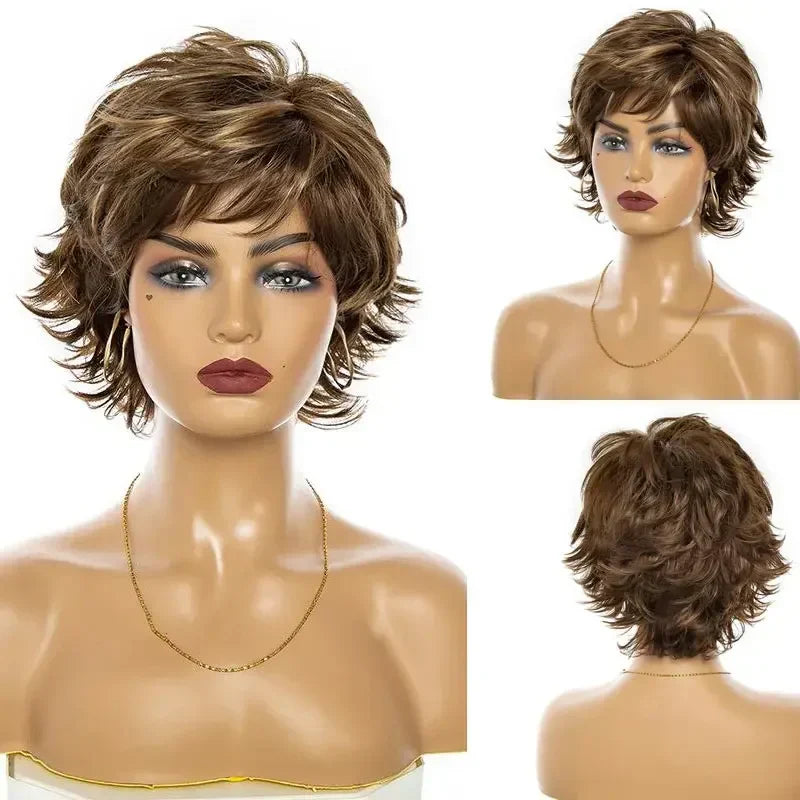 Women'S Fashion Short Synthetic Wigs Pixie Cut Blonde