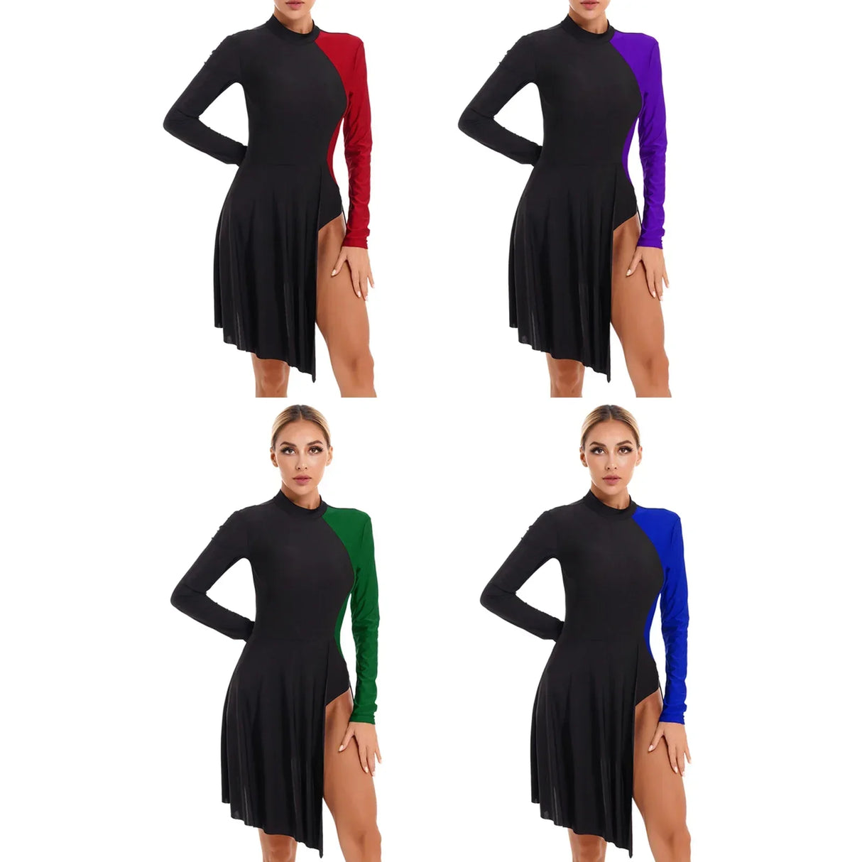 Womens Contemporary Lyrical Dance Dress Long Sleeve Color