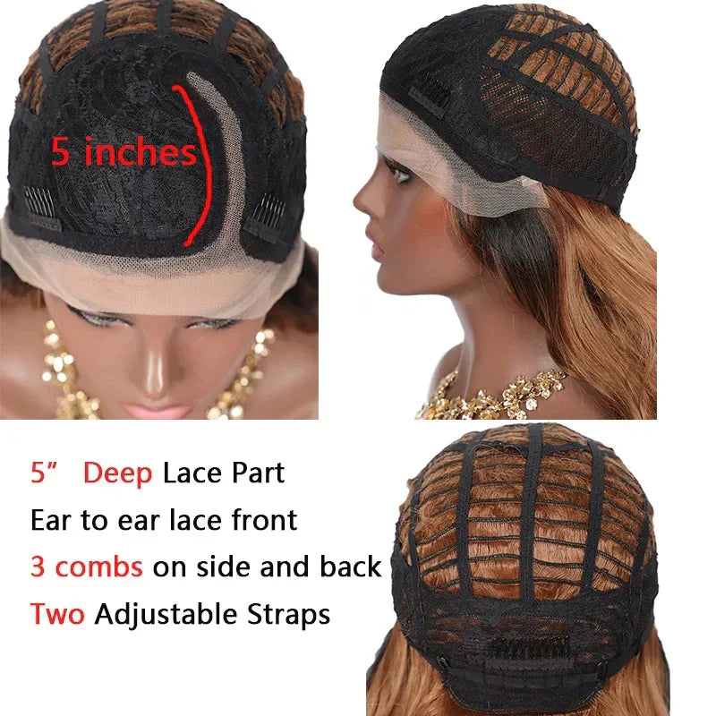 Kalyss Synthetic Lace Front Wigs For Women Pink