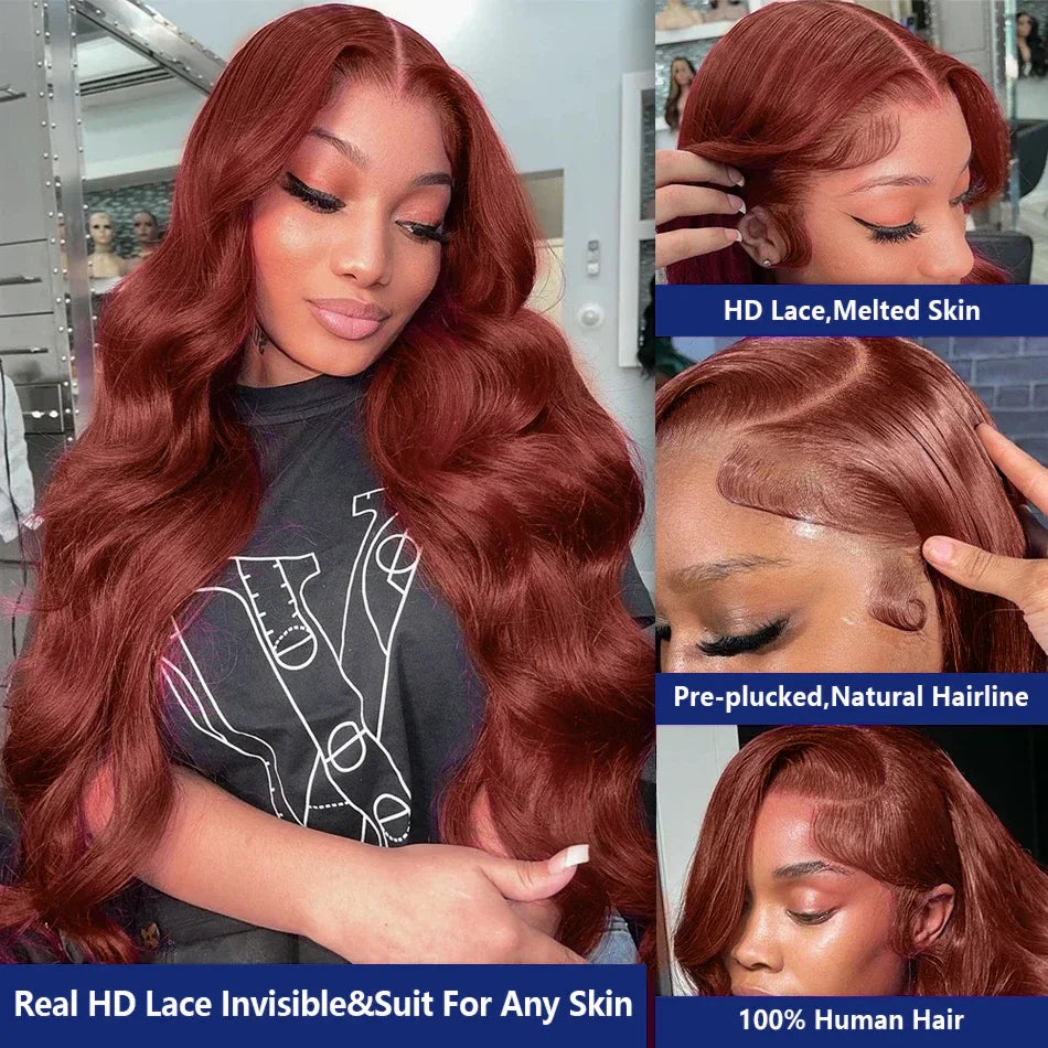 Brazilian Reddish Brown Hd Lace Front