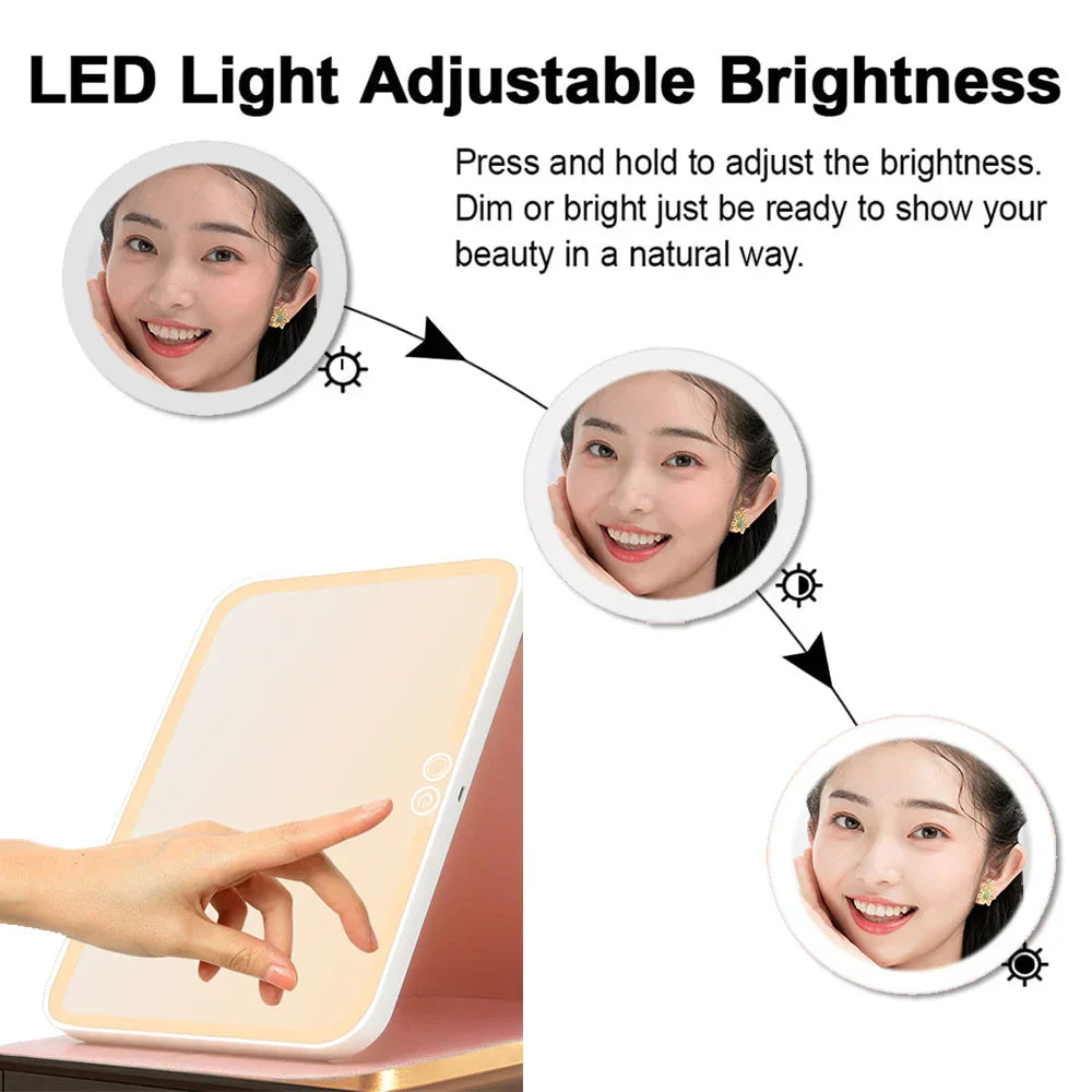 Led Vanity Mirror With Lights Big Portable Foldable