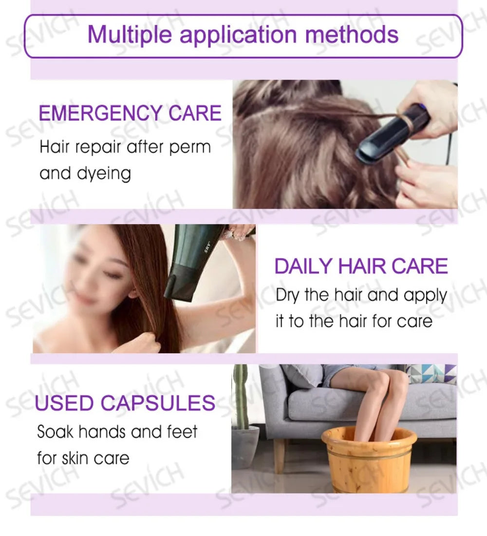 Women Hair Oil Capsule Smooth Silky Keratin Hair