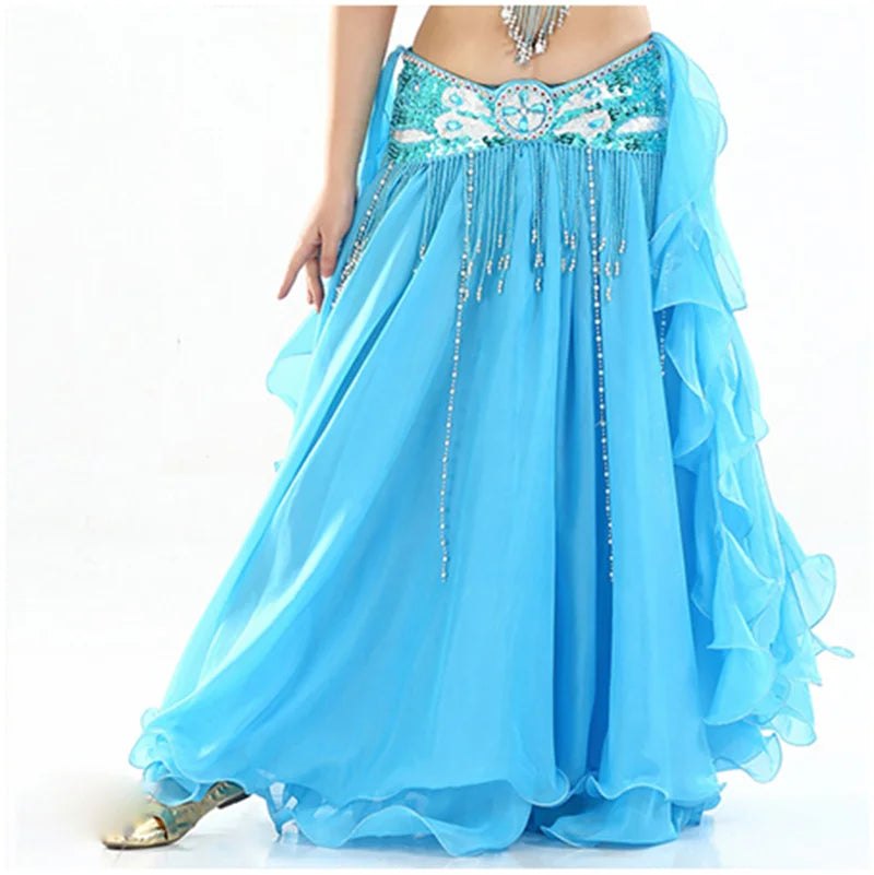 New Belly Dancing Skirt Woman Chiffon Split Sexy