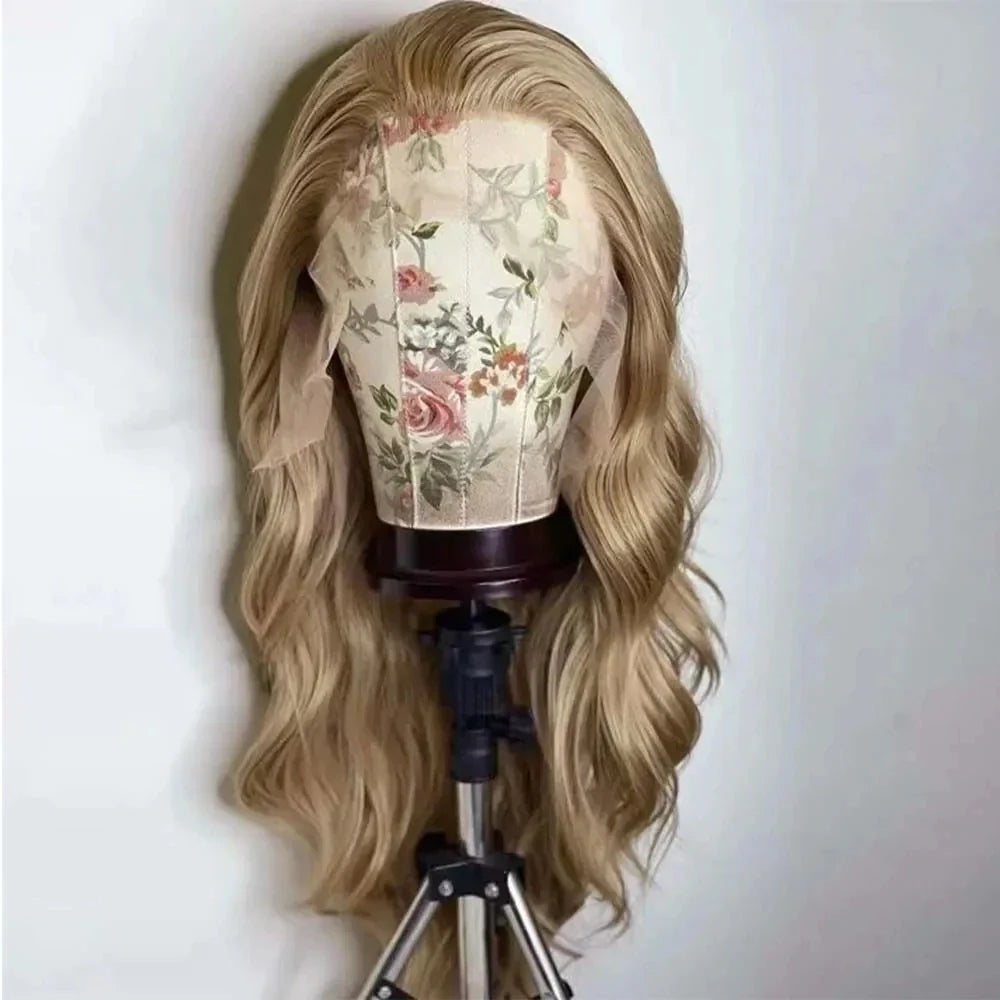 Mxwigs Ash Blonde Synthetic Lace Front Wigs With