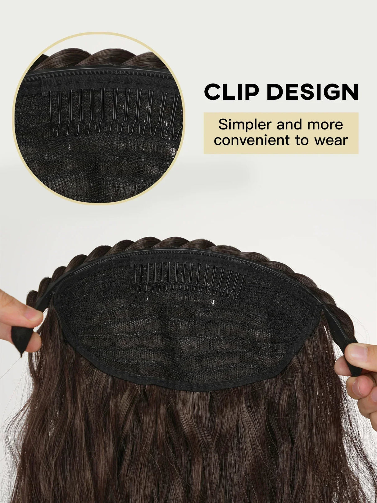 Inches Headband Wig Long Wavy Braid Hair Hoop