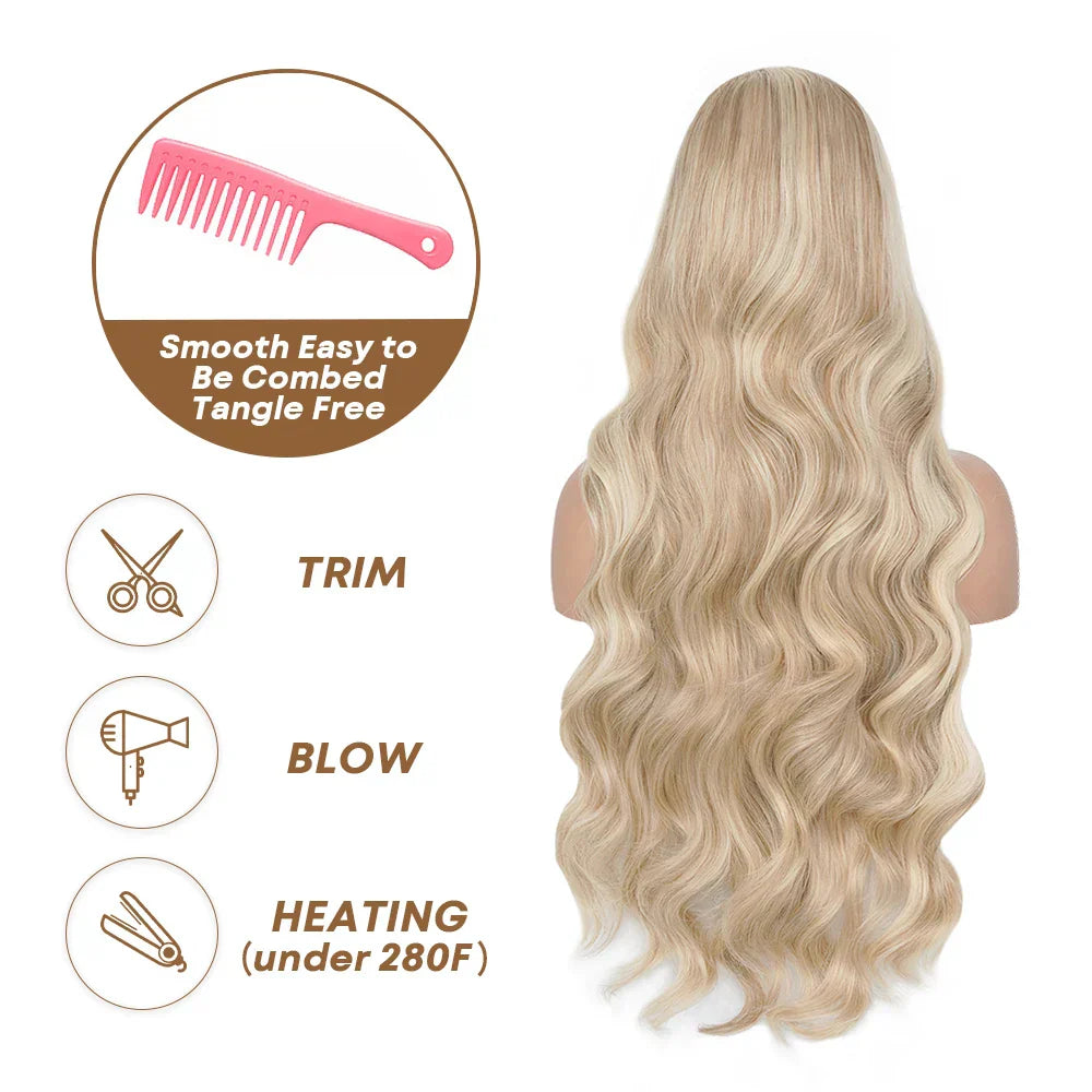 Ash Honey Blonde Lace Front Wig X Synthetic