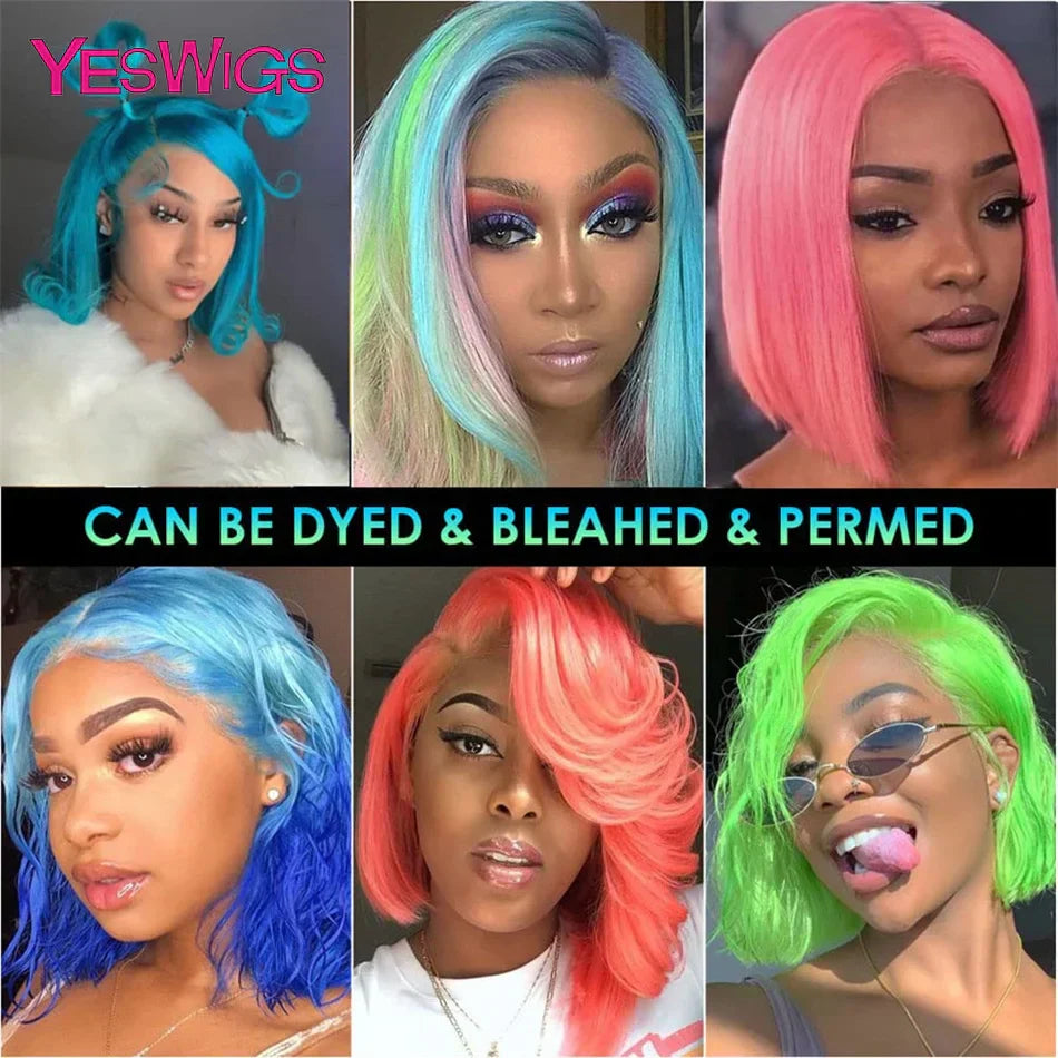 Glueless Short Bob Wig Chocolate Brown Red